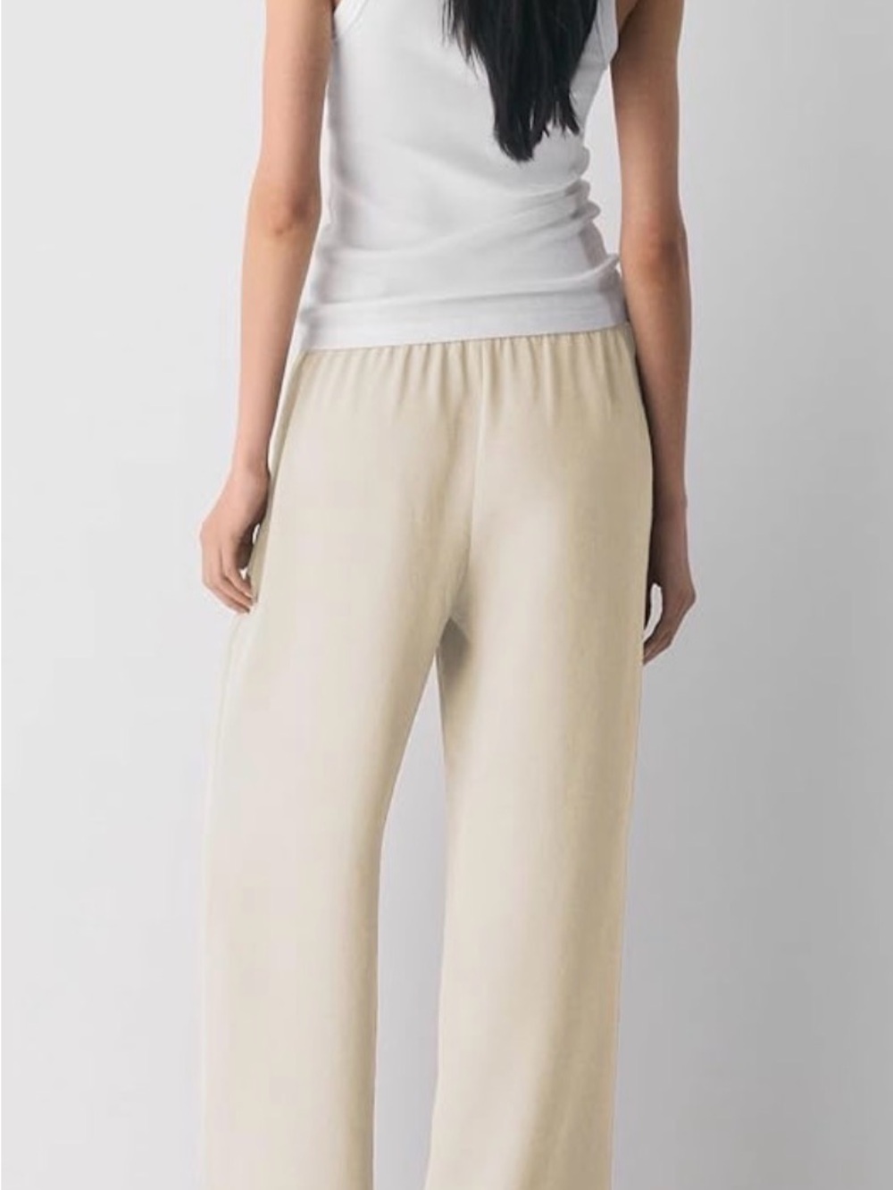 Women's High-Waist Wide Leg Pull-On Pants in Beige - Picture 6 of 8
